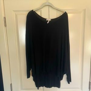 Black dolman long sleeve blouse